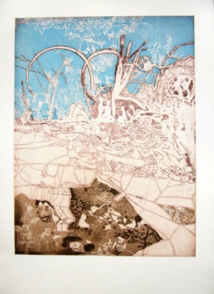 Radierung Und Aquatinta Castillo - Tiergarten