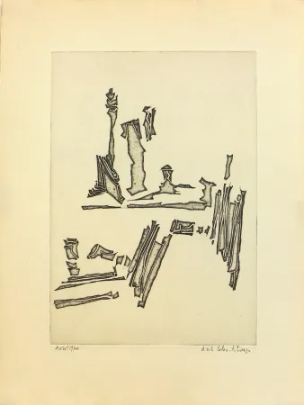 Radierung Celan Lestrange - Sans titre