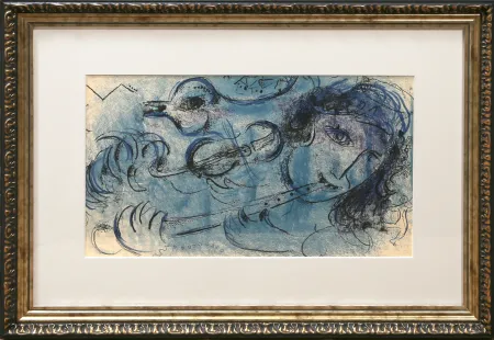 Lithographie Chagall - The Flute Player