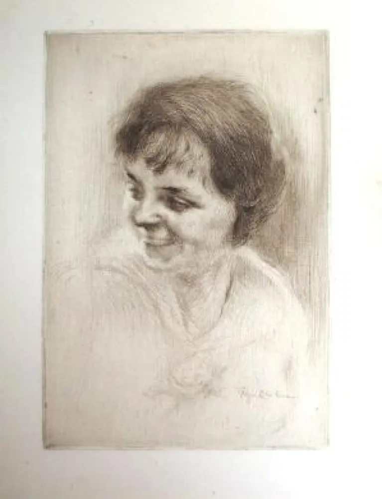 Kaltnadelradierung Chahine - La rieuse