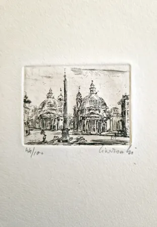 Radierung Ciarrocchi - Piazza del Popolo
