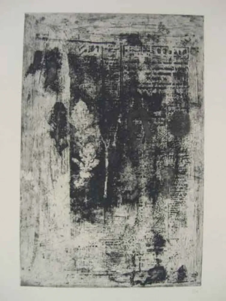 Radierung Clavé - TROIS FEILLES