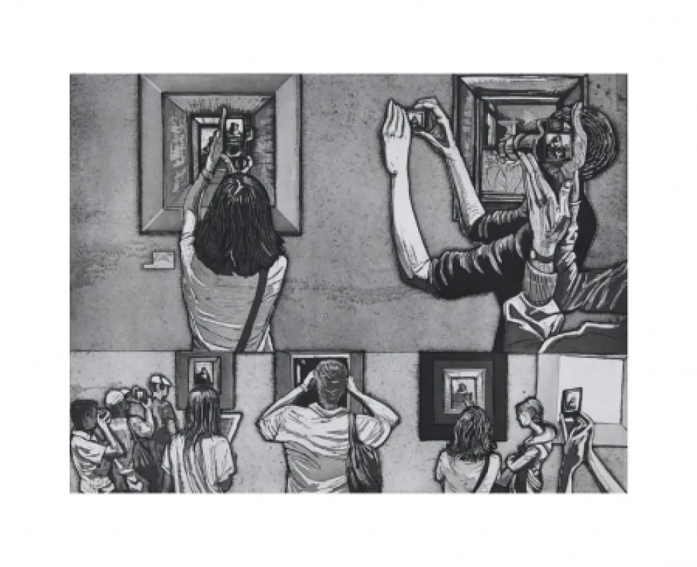 Radierung Und Aquatinta Collin - Le Louvre salle 38 - Vermeer