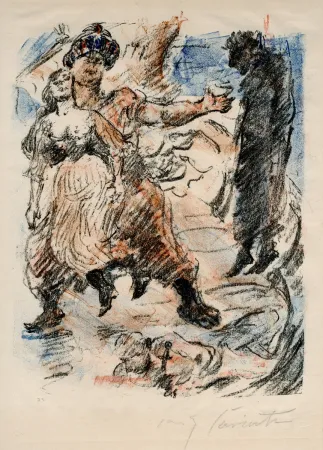Lithographie Corinth - Aline fällt in die Hand der Korsaren