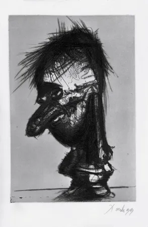 Radierung Und Aquatinta Dado - Autoportrait