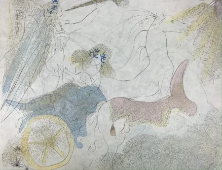 Radierung Und Aquatinta Dali - Euterpe ( from ''Le Muses'' portfolio )