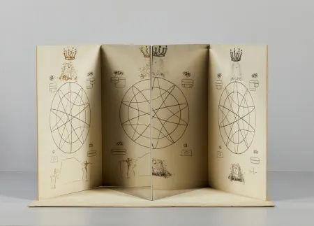 Kaltnadelradierung Dali - IMMORTALITE' STEREOSCOPIQUE ET STEREOCHIMIQUE DE LA MONARCHIE