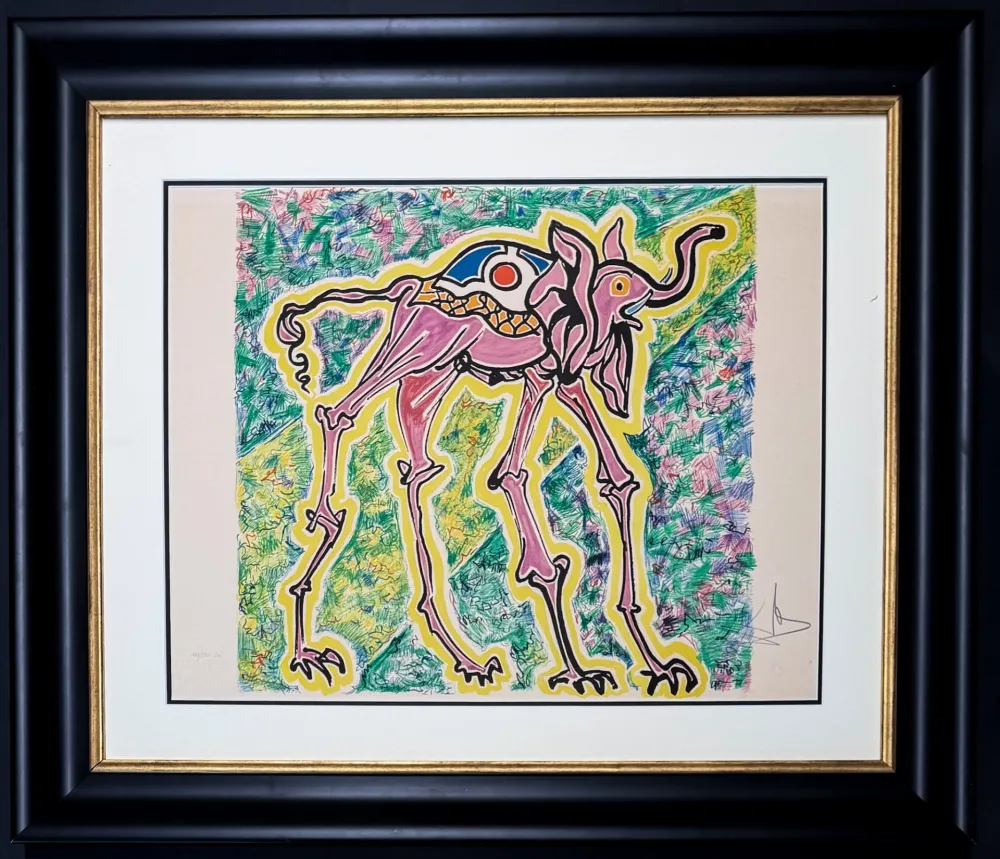 Lithographie Dali - Salvador Dalì (1904-1989) - Elefante-cicogna (Elephant-stork) - Coloured lithograph on Arches paper