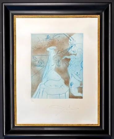 Stich Dali - Salvador Dalì (1904-1989) - Femme a coussin - Drypoint, etchings - 1969