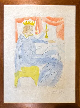 Kaltnadelradierung Dali - Salvador Dalí (1904-1989) - King Solomon - drypoint, etching - 1975