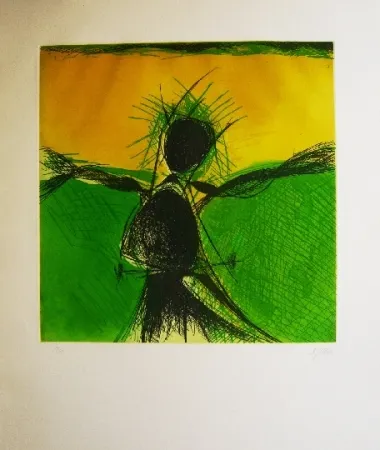 Radierung Und Aquatinta De Juan - Espantapajaros verde