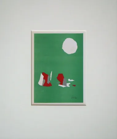 Lithographie De Stael - Composition fond vert