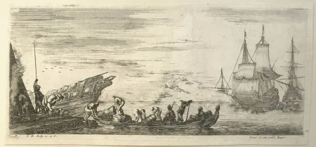 Kaltnadelradierung Della Bella - Sea landscape