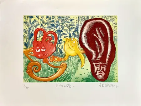 Radierung Di Rosa - L'oreille