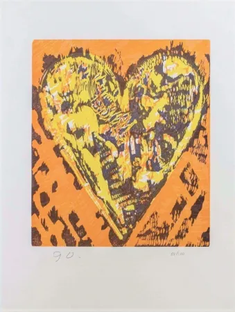 Holzschnitt Dine - Woodcut Heart