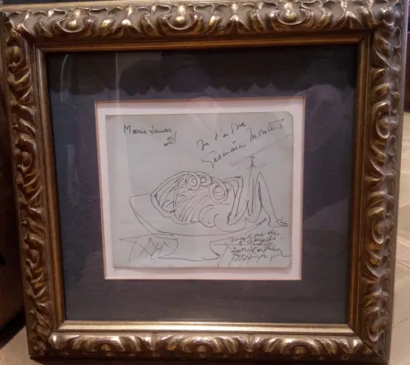 Keine Technische Dominguez - Dibujo con dedicatoria a Marie Laure de Noailles