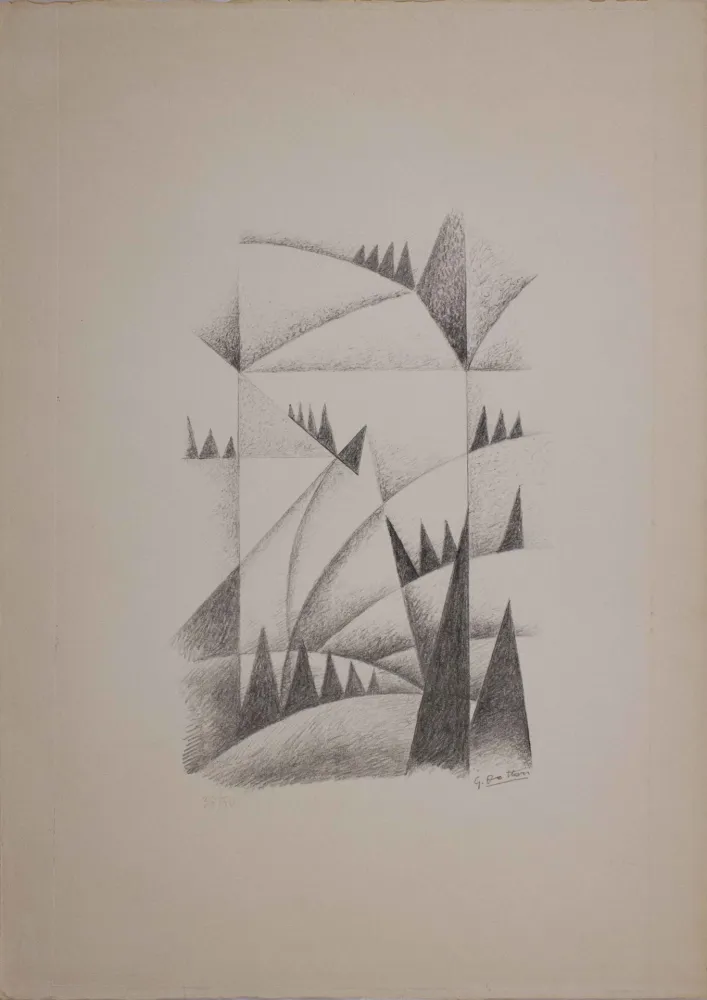 Lithographie Dottori - Fiumi e rocce