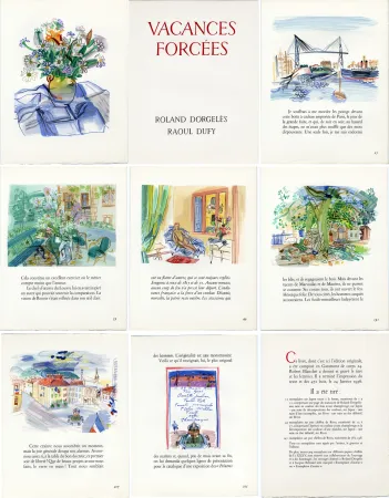 Illustriertes Buch Dufy - R. Dorgelès. VACANCES FORCÉES. 24 bois en couleur (1956)