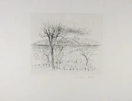 Radierung Dunoyer De Segonzac - Les Vignes, c.1960 - Hand-signed!