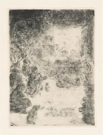Radierung Ensor - L'adoration des bergers