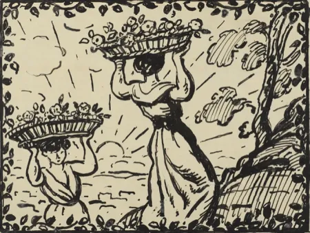 Keine Technische Espagnat (D') - La récolte des roses circa 1906