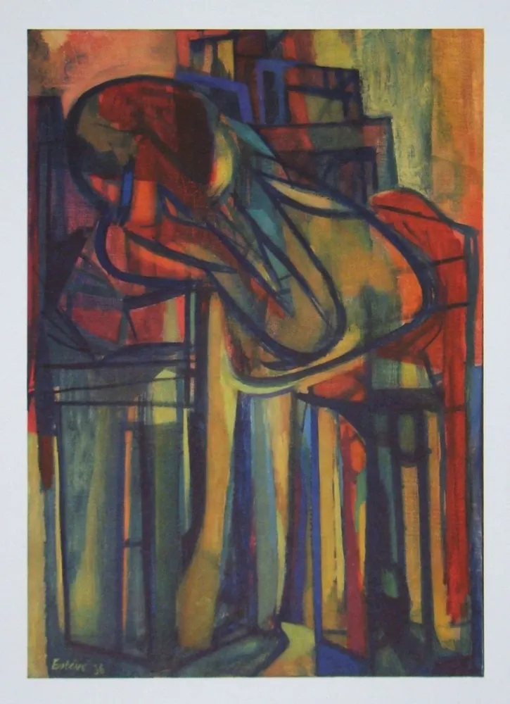 Heliogravüre Esteve - Femme assise