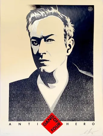 Siebdruck Fairey - Andy Gill Anti-Hero US