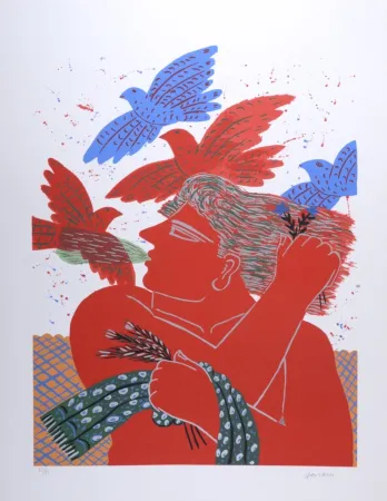 Lithographie Fassianos - Eole