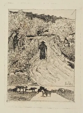 Radierung Fattori - Ritorno a casa