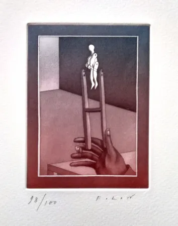 Aquatinta Folon - Trecentocinquanta cammelli