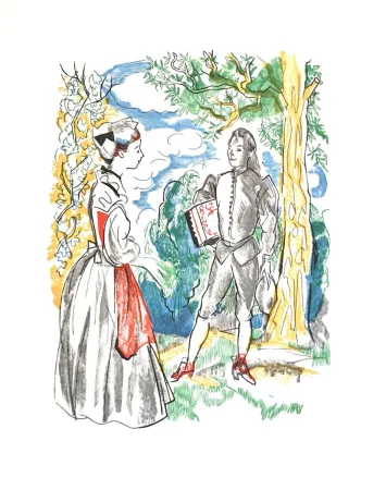 Holzschnitt Grau Sala - Théâtre de Marivaux