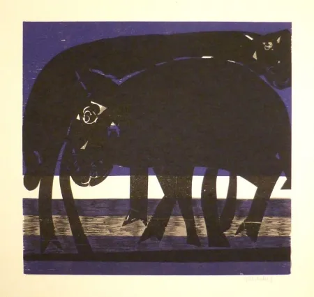 Holzschnitt Grieshaber - Tiefebene