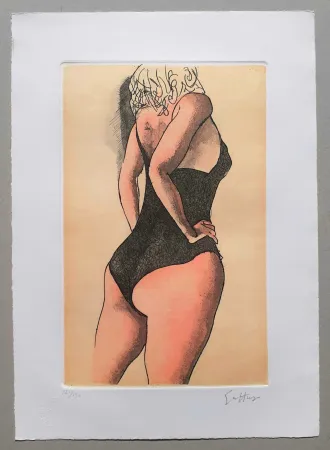 Radierung Und Aquatinta Guttuso - Donna di schiena