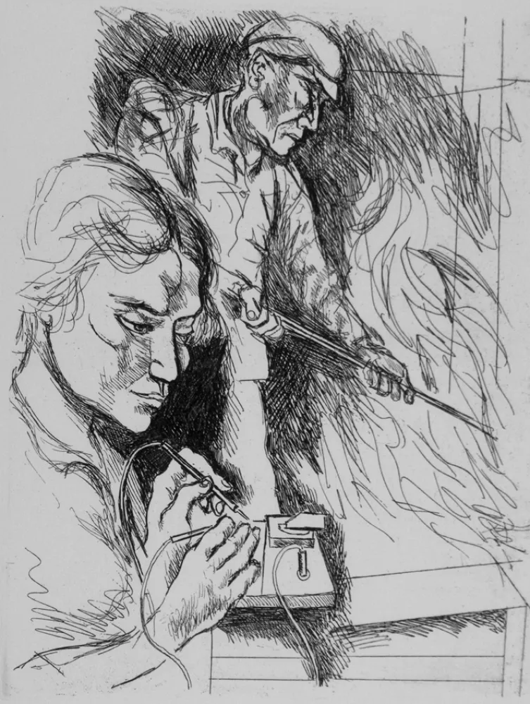 Radierung Guttuso - Il lavoro II