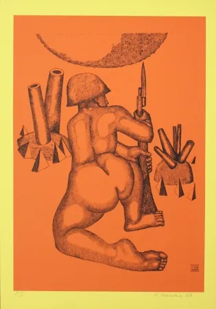 Lithographie Hanko - Krieger (Warrior)