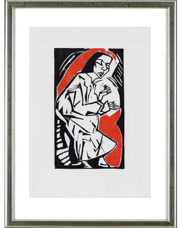 Holzschnitt Heckel - Liegende, 1913