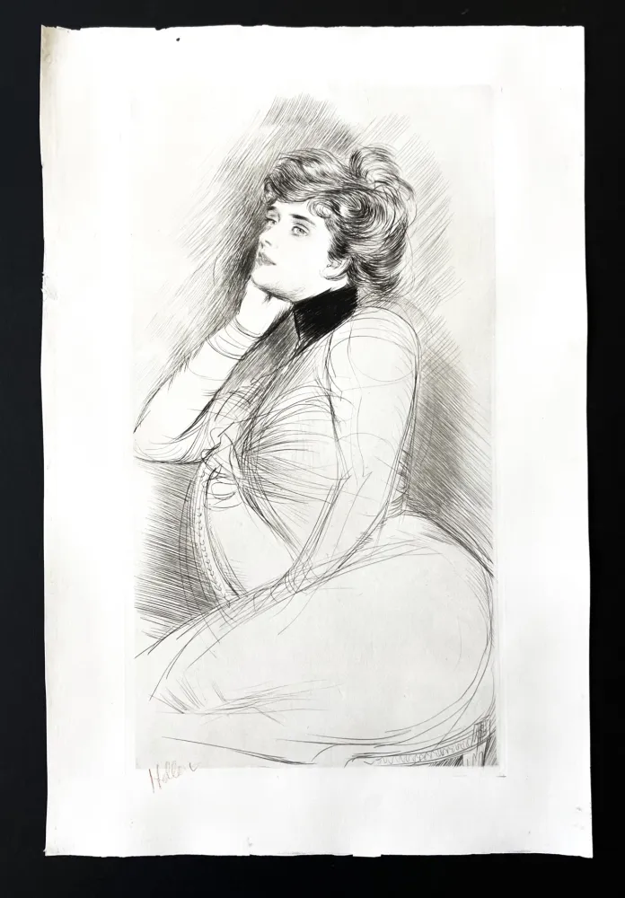 Stich Helleu - Femme assise de profile
