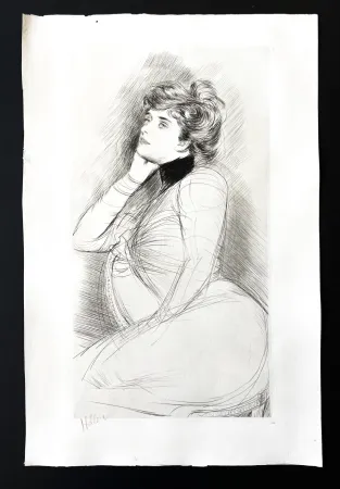 Stich Helleu - Femme assise de profile