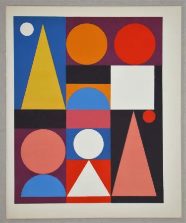 Siebdruck Herbin - Composition Jaune