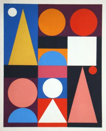 Siebdruck Herbin - Composition sur le mot Jaune