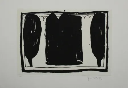 Aquatinta Hernandez Pijuan - Arbres i casa I