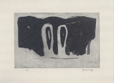 Aquatinta Hernandez Pijuan - Xiprers en el paisatge