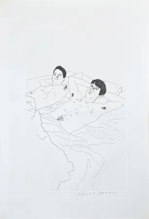 Radierung Und Aquatinta Hockney - Illustrations for Fourteen Poems from C.P. Cavafy: In Despair
