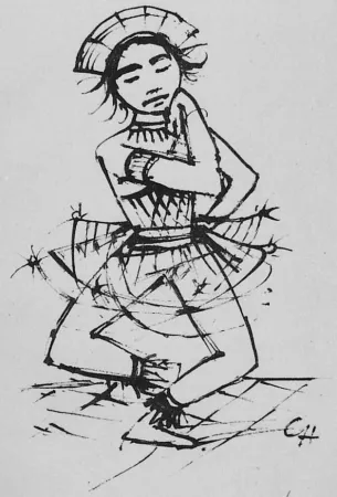 Lithographie Hofer - Javanische-Tänzerin