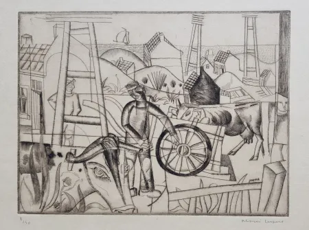 Kaltnadelradierung Jespers - Paysage en Flandres