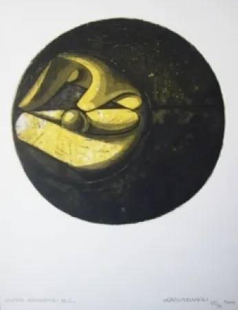 Kaltnadelradierung Kalinowski - Huitres ossements 