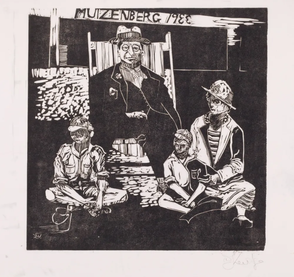 Linolschnitt Kentridge - Muizenberg 1933
