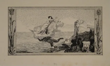 Radierung Und Aquatinta Klinger - Zephyrus Psyche wegtragend / Zephyr Carrying Psyche Away