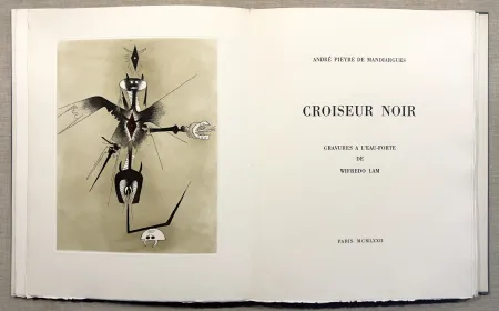 Illustriertes Buch Lam - A. Pieyre de Mandiargues. CROISEUR NOIR. Avec 6 eaux-fortes de Lam et suite signée complète (1972)