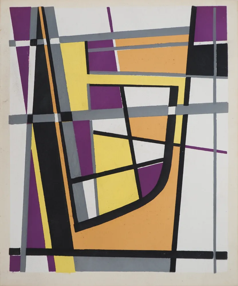 Lithographie Leppien - Composition géométrique